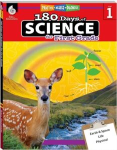 Science book with deer
