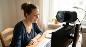 Webcams enhance online learning.