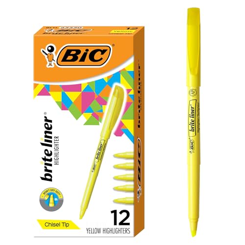 Bic Yellow Highlighters Box