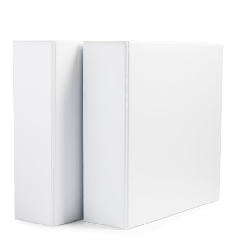 Two white binders stacked