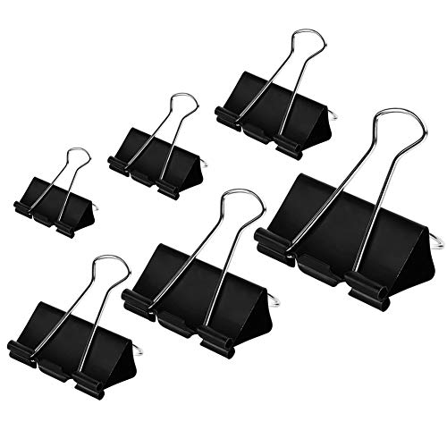 Black binder clip assortment