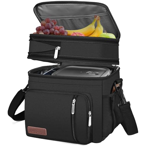 Black insulated lunch bag
