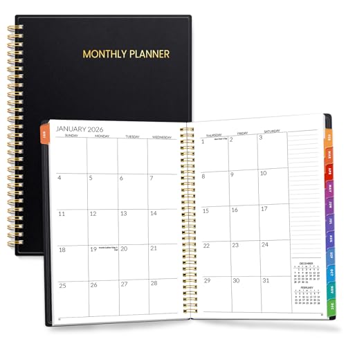 Monthly planner open pages