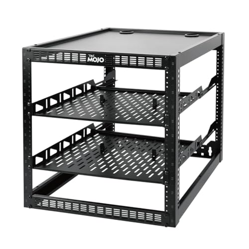 Black equipment storage rack