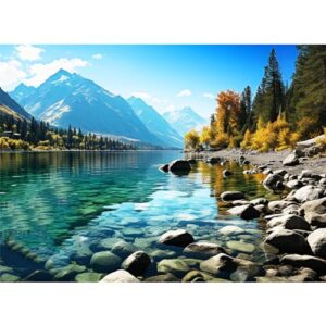 Mountain lake serene beauty