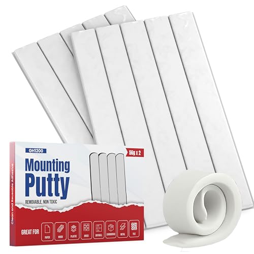 Mounting putty adhesive strips