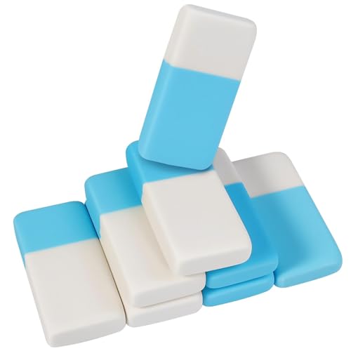 Blue and white erasers