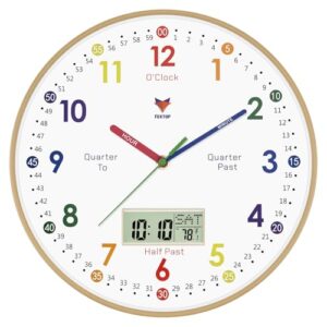 Colorful educational wall clock