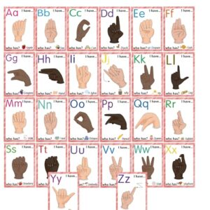 Hands representing alphabet letters