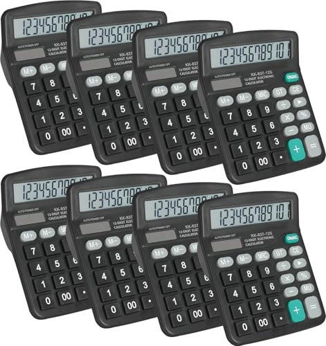 Multiple black calculators displayed