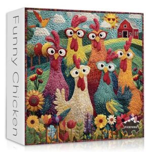 Funny Colorful Cartoon Chickens