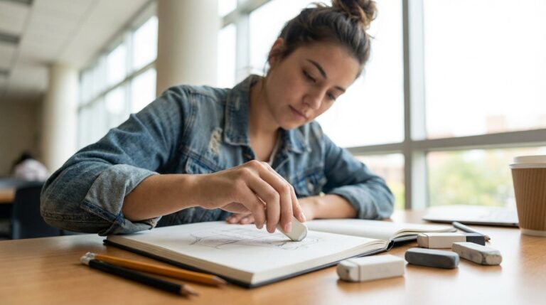 Quality erasers ensure precision.