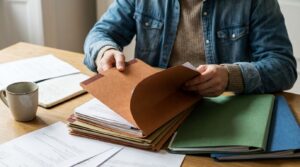 Durable document organization folders.